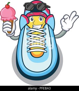 Mit Eis cartoon Paar lässige Sneakers Stock Vektor