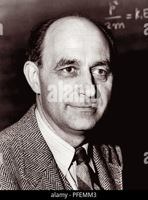 Enrico Fermi (1901-1954) war ein italienischer und Naturalisiert - amerikanische Physiker, der erste Atomreaktor der Welt erstellt, die Chicago Pile-1 und hat das "Architekt des nuklearen Zeitalters" und der "Architekt der Atombombe" genannt wurde. Stockfoto