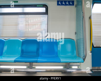 Malaysia's MRT (Mass Rapid Transit) Priorität sitze. Stockfoto