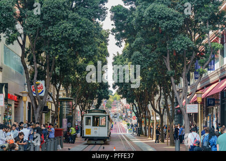 San Francisco, 18.August: Die historische Cable Car am 18.August 2018 in San Francisco, Kalifornien Stockfoto