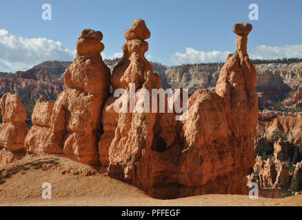 Bryce Canyon, Hoodoos, Utah, USA, Steinsäulen, bizarre Formen, Sandstein, Kalkstein, Erosion, Bryce Canyon National Park Stockfoto