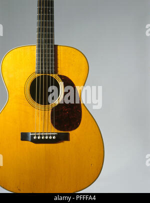 Martin OM-28, akustische Gitarre, 1931, close-up Stockfoto