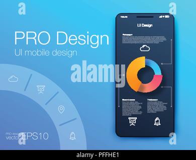 Wetter UI. Material Design. Vektor illustration Stock Vektor