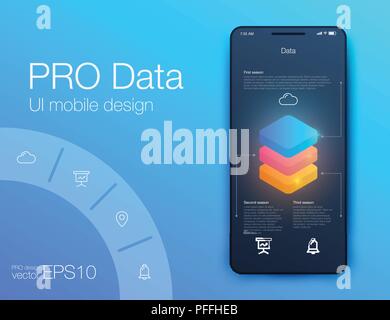 Wetter UI. Material Design. Vektor illustration Stock Vektor