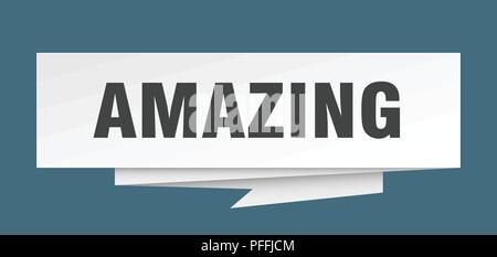 Erstaunlich unterzeichnen. Papier origami Sprechblase. super Tag. Tolle banner Stock Vektor