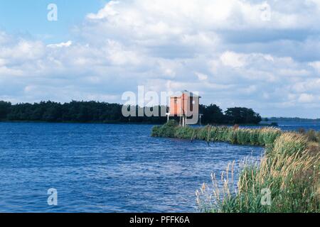 Nordirland, County Armagh, Vogelbeobachtung Plattform von Lough Neagh Stockfoto