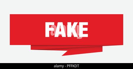 Fake melden. gefälschte Papier origami Sprechblase. fake Tag. fake Banner Stock Vektor