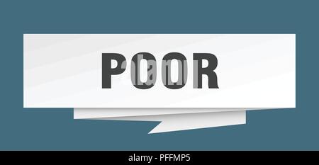 Schlechte Vorzeichen. Schlechte Papier origami Sprechblase. schlechte Tag. Schlechte banner Stock Vektor