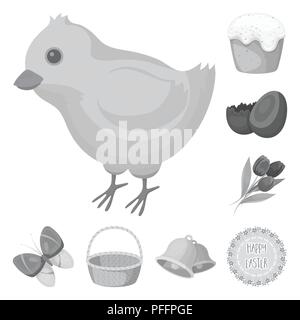 Ostern ist ein christlicher Feiertag monochrome Icons im Set Sammlung für Design. Ostern attribute Vektor Symbol lieferbar Abbildung. Stock Vektor
