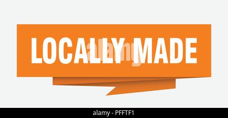 Lokal anmelden. lokal Papier origami Sprechblase. lokal Tag gemacht. lokal Banner gemacht Stock Vektor