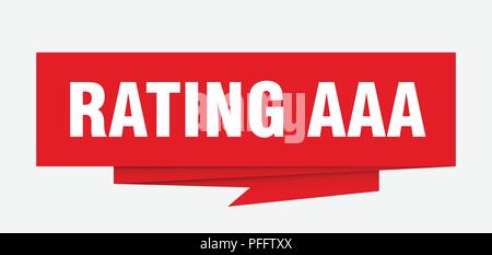Rating Aaa unterzeichnen. Rating Aaa Papier origami Sprechblase. rating AAA-Tag. rating AAA-Banner Stock Vektor