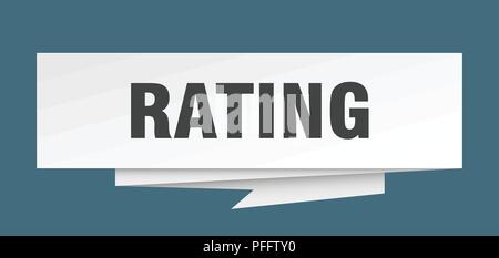 Bewertung unterzeichnen. Bewertung Papier origami Sprechblase. Bewertung Tag. Bewertung banner Stock Vektor