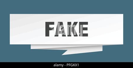 Fake melden. gefälschte Papier origami Sprechblase. fake Tag. fake Banner Stock Vektor