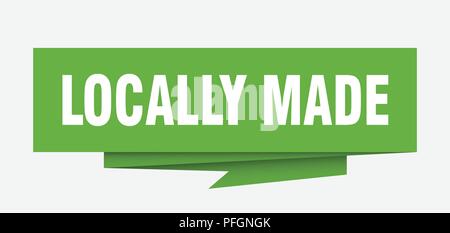 Lokal anmelden. lokal Papier origami Sprechblase. lokal Tag gemacht. lokal Banner gemacht Stock Vektor