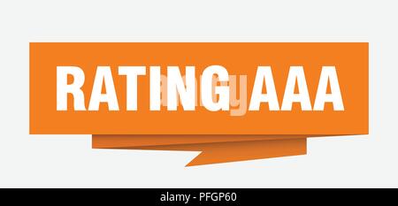 Rating Aaa unterzeichnen. Rating Aaa Papier origami Sprechblase. rating AAA-Tag. rating AAA-Banner Stock Vektor