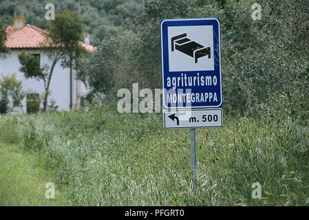 Italien, Toskana, Parco Naturale della Maremma, Alberese agriturismo Zeichen Stockfoto