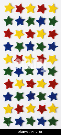 Ein Rechteck von 50 farbigen Sterne. Stockfoto