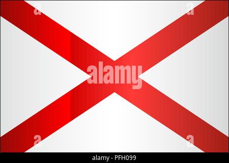 Grunge Flagge Alabama - Illustration, die Flagge des Staates Alabama Stock Vektor