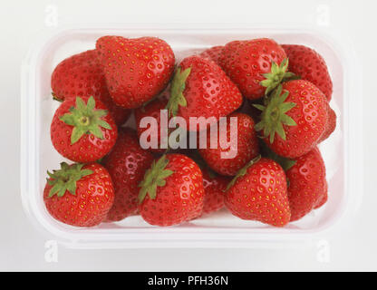 Box für frische Erdbeeren, Ansicht von oben Stockfoto