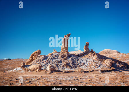 Las Tres Marias, berühmten Felsen im Tal des Mondes, Atacama-wüste, Chile Stockfoto