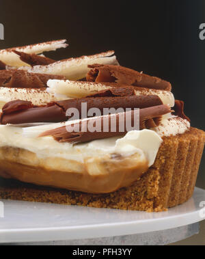 Abschnitt der Schokolade Rezepte Fleisch Torte, Nahaufnahme Stockfoto