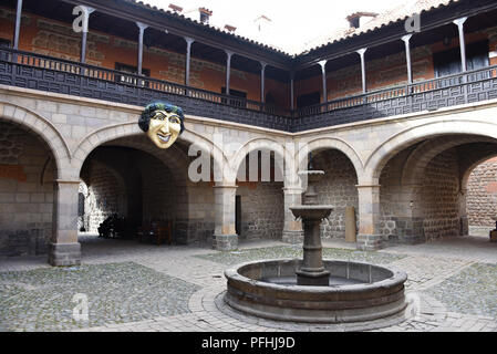 Maske des Bacchus (1865) in der Casa de la Moneda Nacional (Nationale Minze), in Potosi, Bolivien Stockfoto