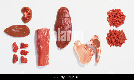 Teilstücke von Fleisch Stockfoto