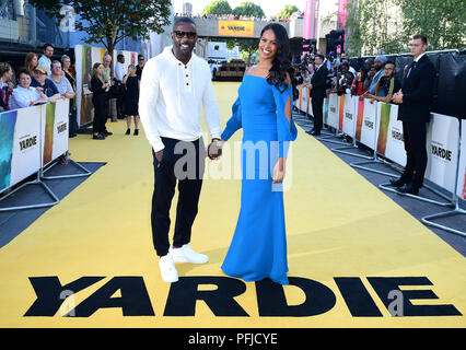 Idris Elba (links) und Sabrina Dhowre Teilnahme an der Yardie Premiere am BFI Southbank in London. Stockfoto