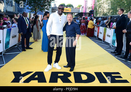 Idris Elba (links) und Stephen Graham an der Yardie Premiere am BFI Southbank in London. Stockfoto