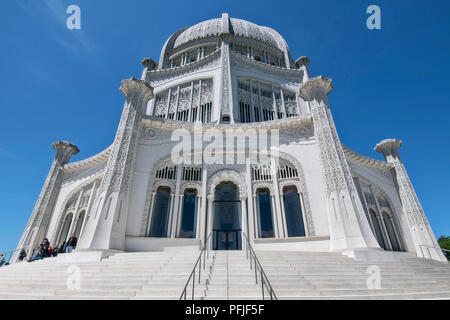 Die Bahá'í-Haus der Andacht (Bahá'í-Tempel), einem Tempel in Wilmette, einem Vorort von Chicago, Illinois. Stockfoto