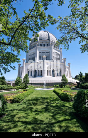 Die Bahá'í-Haus der Andacht (Bahá'í-Tempel), einem Tempel in Wilmette, einem Vorort von Chicago, Illinois. Stockfoto