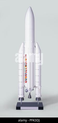 Modell der Weltraumrakete Ariane Stockfoto