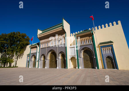 Dar al-Makhzen oder Dar el-Makhzen Royal Palace in Fez, Marokko Stockfoto