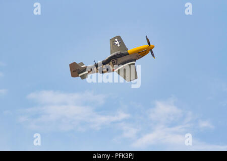 North American P51 Mustang in Southport Air Show Stockfoto