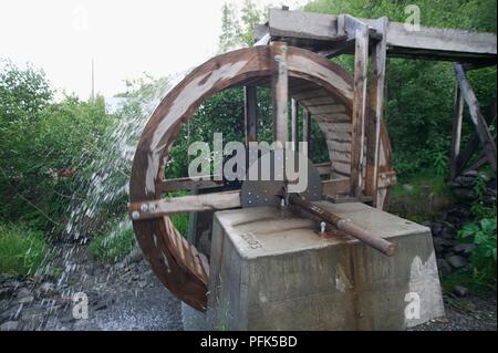 USA, Alaska, Chugach National Forest Trail, Wasserrad Stockfoto