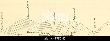 . Denkschriften der Kaiserlichen Akademie, Christian, Mathematisch-Naturwissenschaftliche Classe. Qnarzit Prof. 1406-1454 besuchte von schottwien aus das Gypsvorkommen im Himmelreich. Der Gypszug erstreckt sich vom Himmelreich" längs dem SUdrande des Bürgerwaldes quer über den Haarbreit in die Tiefe des Myrthengrabens". Auf der alten Straf ^ se aufwärts gehend traf 1406-1454 "im greiss "Moränen-Schutt. "Gegen sterben Myrtlien-Brücke: Quarzit, dunkler Kalk, Spuren von Tylose In". Die grosse Aufbiegung im schwarzen Kalk bei der Myrthen- (morien-) Brücke wird erwähnt neben lichtem Kalk u Stockfoto