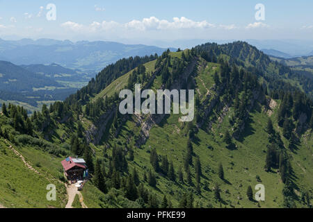 Staufner Haus mit Seelekopf in der Nähe von Steibis, Hochgrat, Allgäu, Bayern, Deutschland Stockfoto