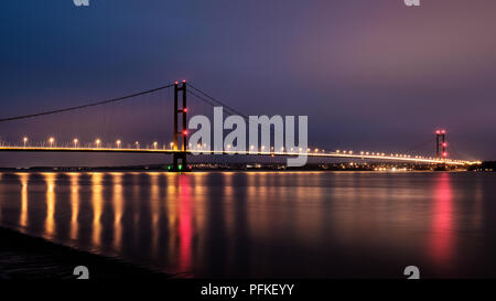 Humber Bridge von Barton, Großbritannien Stockfoto