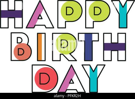 Alles Gute zum Geburtstag Nachricht mit Hand font gemacht Stock Vektor