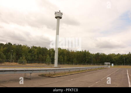 Ehemalige Grenzstation Marienborn bei Helmstedt zwischen West- und Ostdeutschland in Sachsen Anhalt. Heute Gedenkstätte der deutschen Teilung. Stockfoto