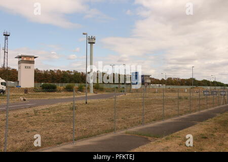 Ehemalige Grenzstation Marienborn bei Helmstedt zwischen West- und Ostdeutschland in Sachsen Anhalt. Heute Gedenkstätte der deutschen Teilung. Stockfoto