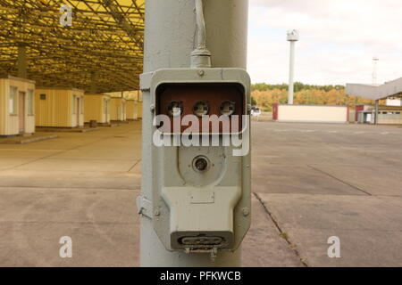 Ehemalige Grenzstation Marienborn bei Helmstedt zwischen West- und Ostdeutschland in Sachsen Anhalt. Heute Gedenkstätte der deutschen Teilung. Stockfoto