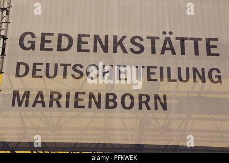 Ehemalige Grenzstation Marienborn bei Helmstedt zwischen West- und Ostdeutschland in Sachsen Anhalt. Heute Gedenkstätte der deutschen Teilung. Stockfoto