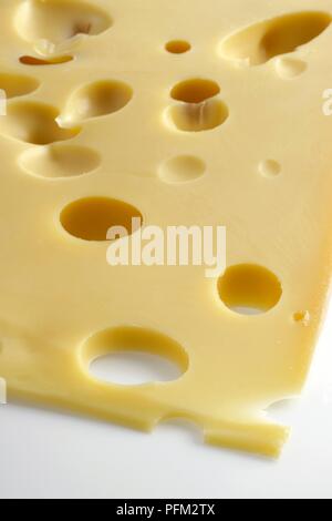 Scheibe Emmentaler de Savoie, close-up Stockfoto