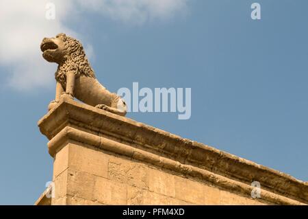 Ägypten, Kairo, sculpted lion Abbildung auf der Zitadelle Wände Stockfoto