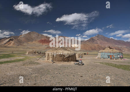 Kirgisische Jurtencamp, Pshart Tal, Tadschikistan Stockfoto