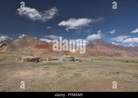 Kirgisische Jurtencamp, Pshart Tal, Tadschikistan Stockfoto