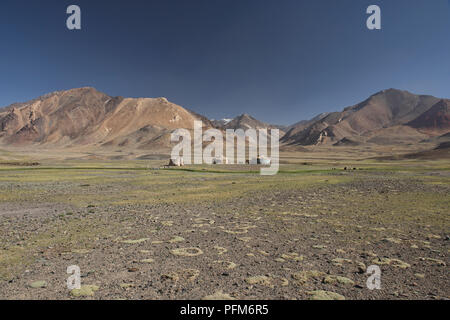 Kirgisische Jurtencamp, Pshart Tal, Tadschikistan Stockfoto