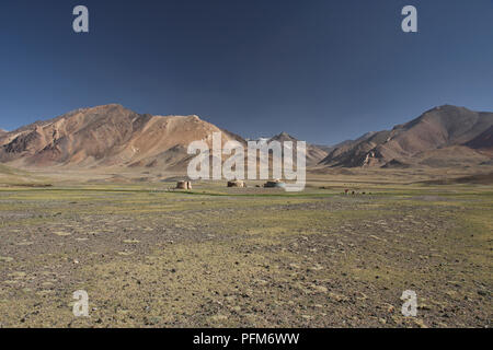 Kirgisische Jurtencamp, Pshart Tal, Tadschikistan Stockfoto