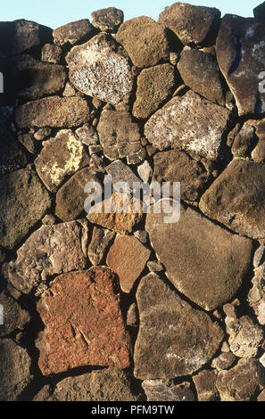 USA, Hawaii, Pu'uhonua O Honaunau National Historical Park, die Große Mauer, Stein, Wand, um gebaut, close-up Stockfoto